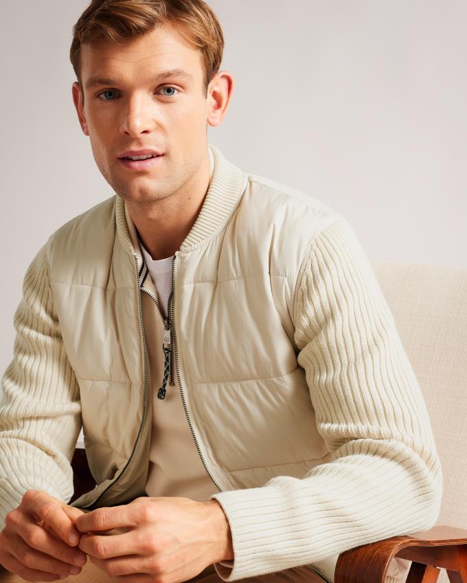 Veste Ted Baker Long Sleeve Wadded Zip Through Beige Homme | LTV-65345424